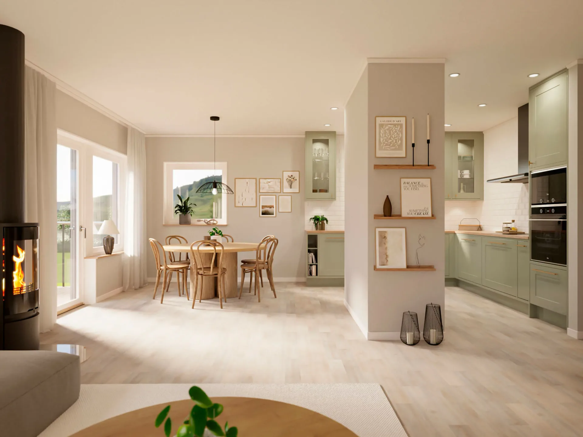 trivselhus sluttningshus villa backatorp interior