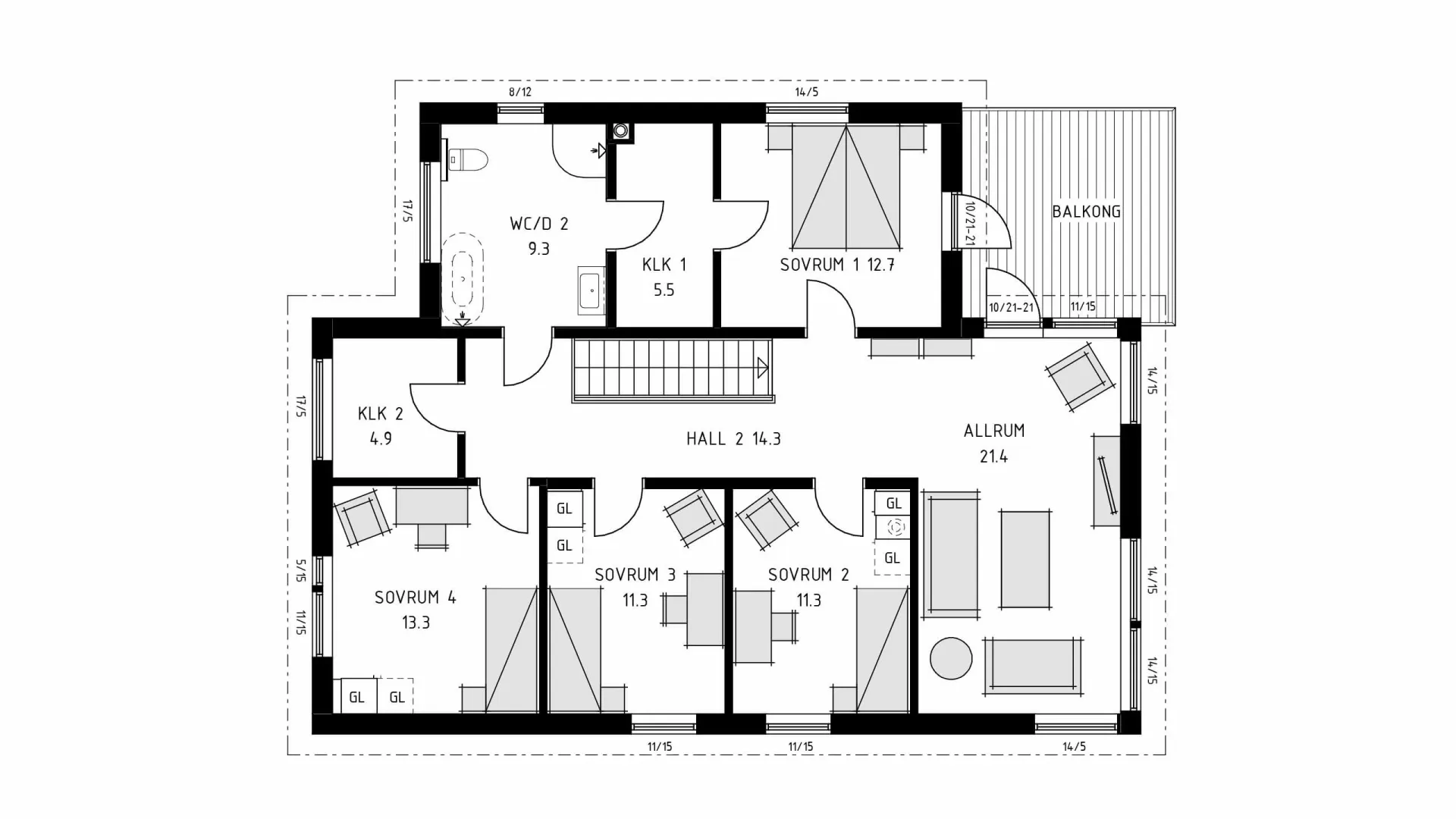 trivselhus villa lidingö planlösning