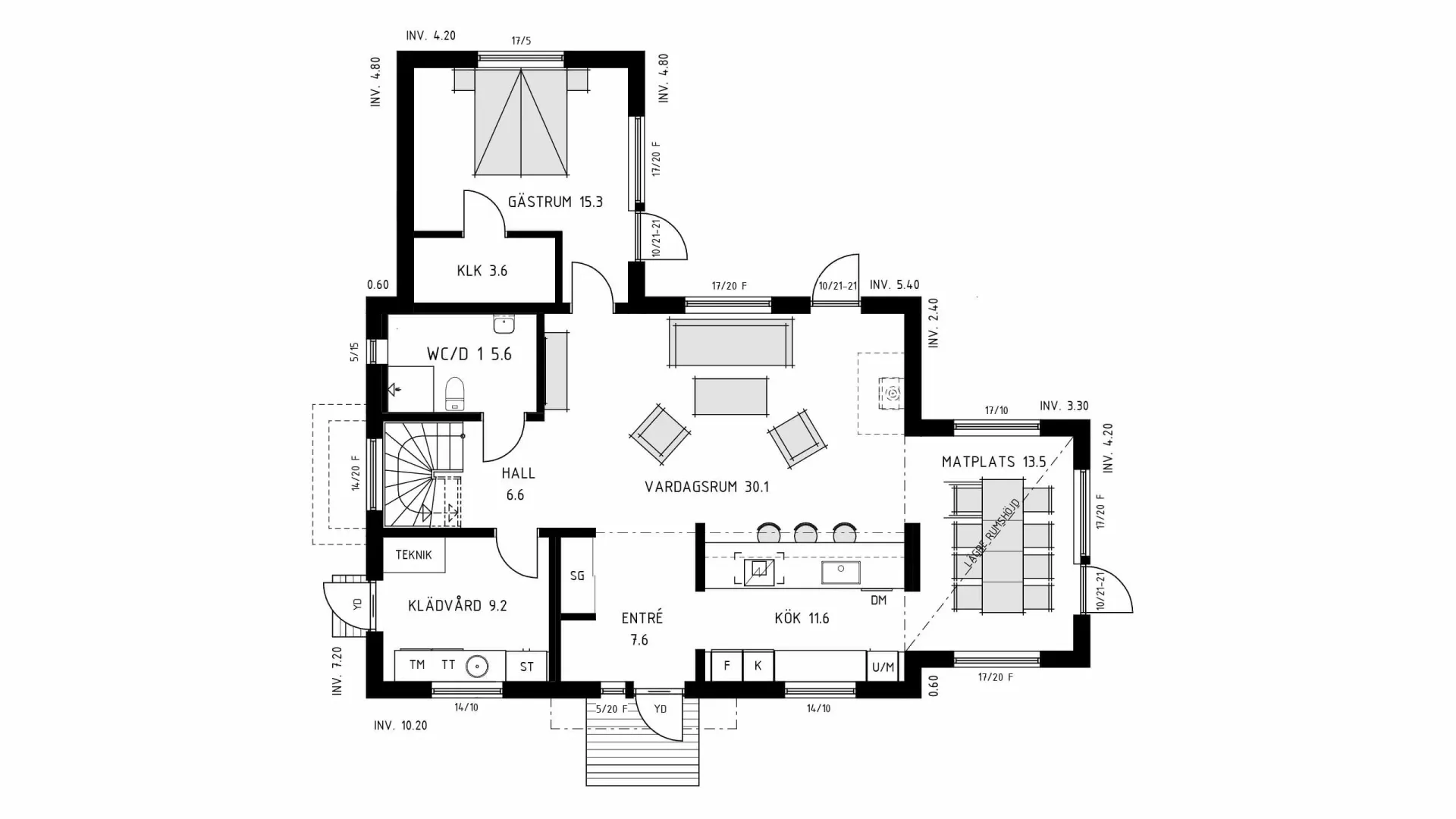 trivselhus villa malevik planlösning 2D