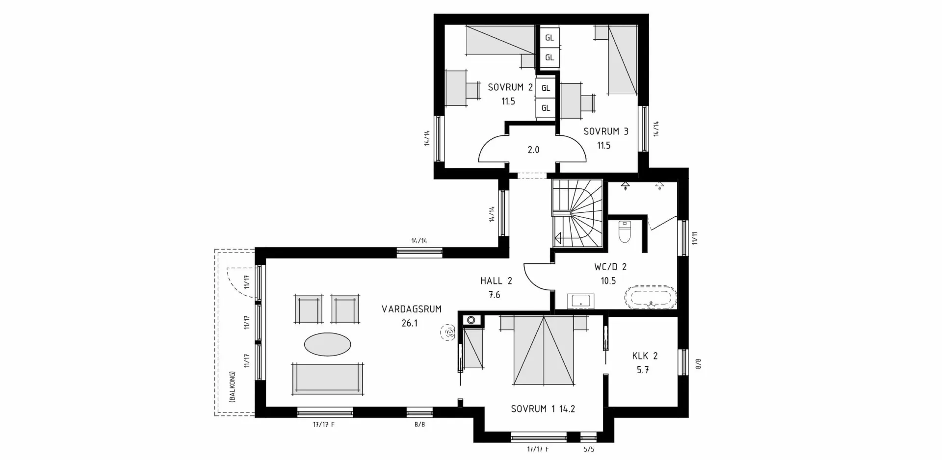 trivselhus villa nacka planlösning
