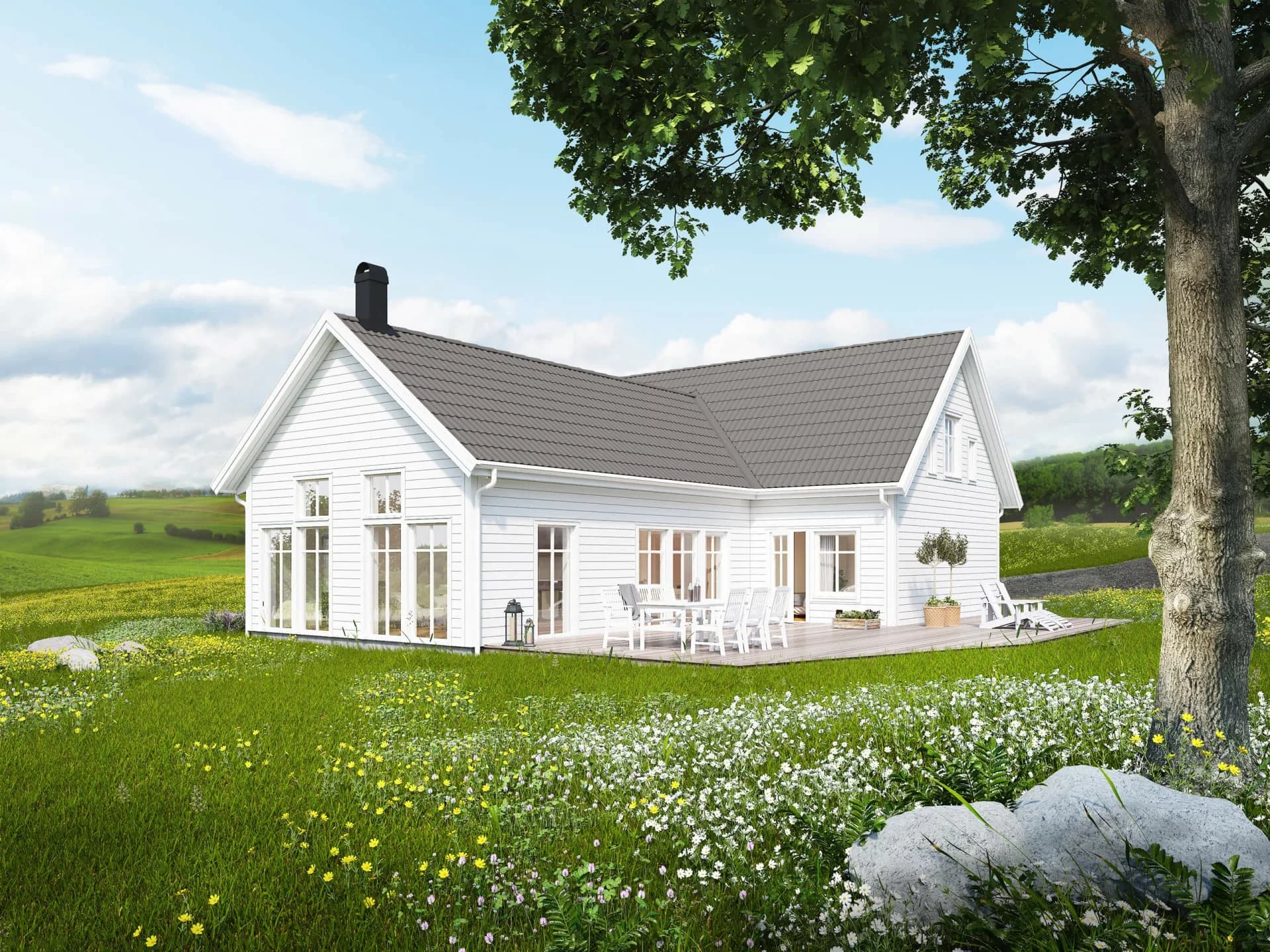 trivselhus villa vadstena fasad