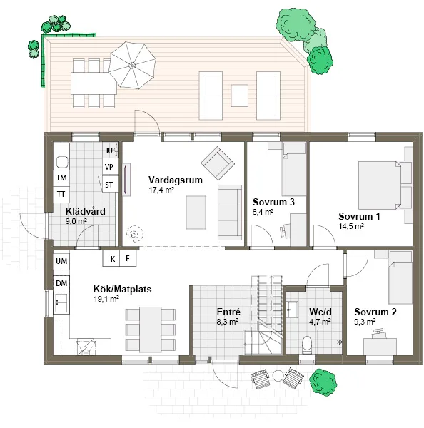 Ängalyckan planritning - Modern