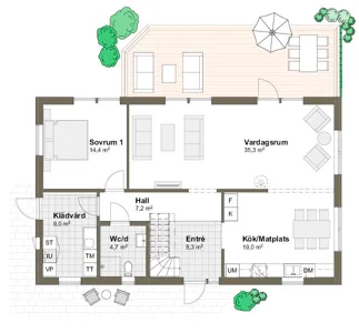 Ängalyckan planritning - Modern