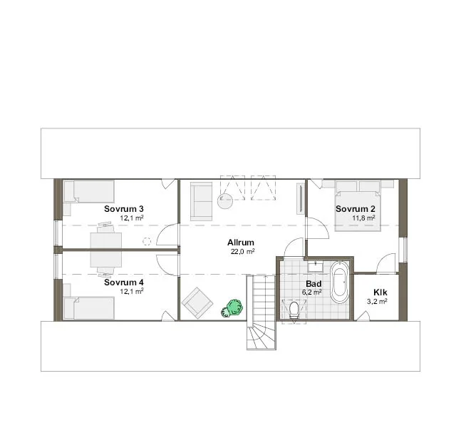 Ängalyckan planritning - Traditionell