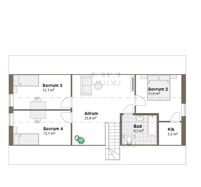 Ängalyckan planritning - Modern