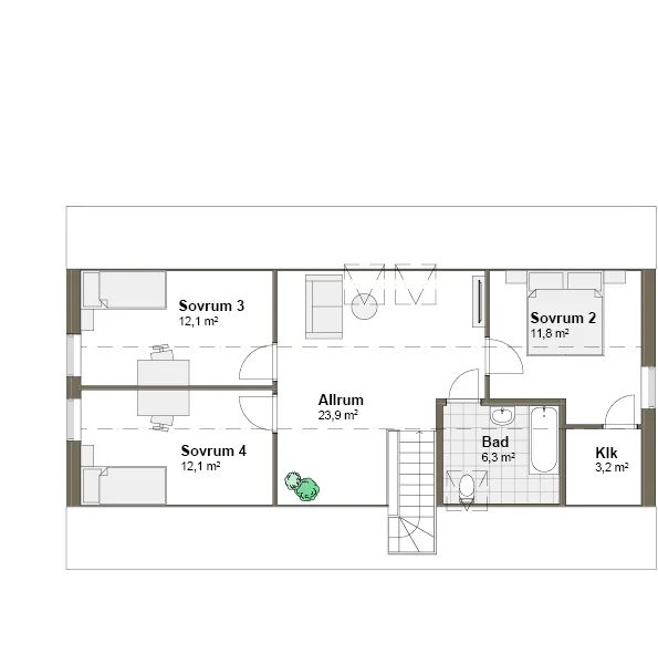 Ängalyckan planritning - Modern