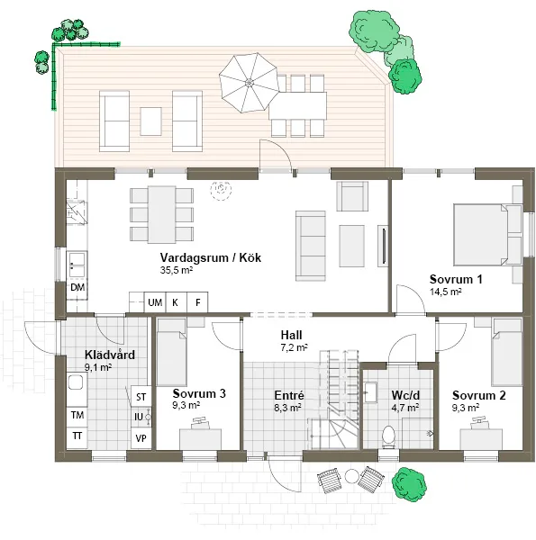 Ängalyckan planritning - Modern