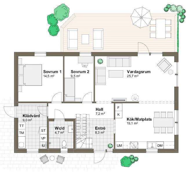 Ängalyckan planritning - Modern