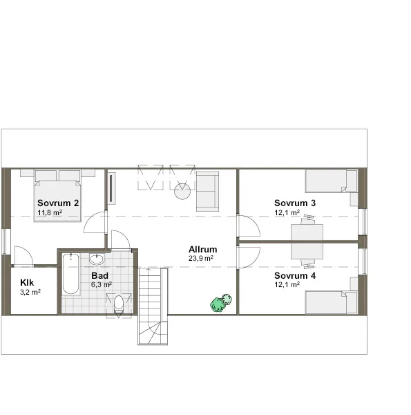 Ängalyckan planritning - Modern