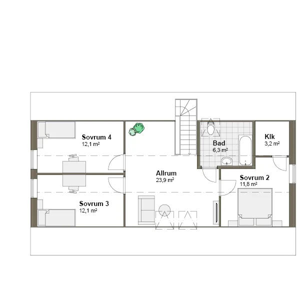 Ängalyckan planritning - Modern
