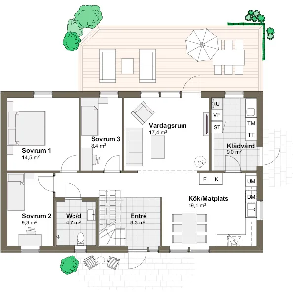 Ängalyckan planritning - Modern