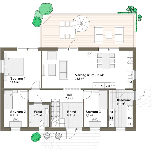Ängalyckan planritning - Modern