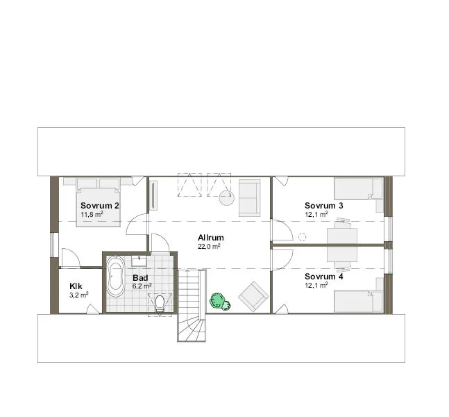 Ängalyckan planritning - Traditionell