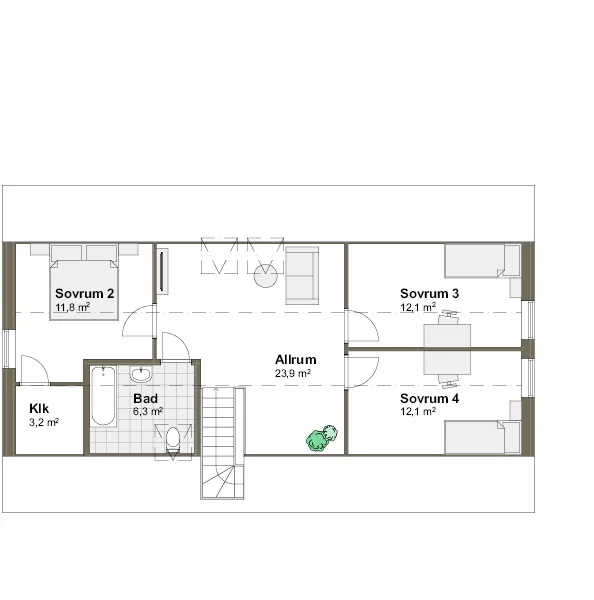 Ängalyckan planritning - Modern