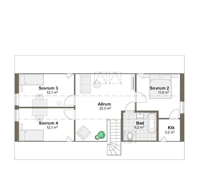 Ängalyckan planritning - Modern