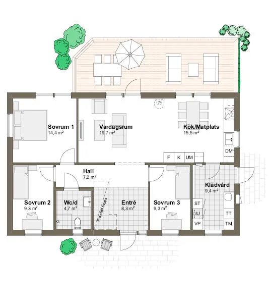 Ängaviken planritning - Modern