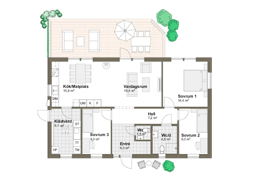 Ängö planritning - Modern