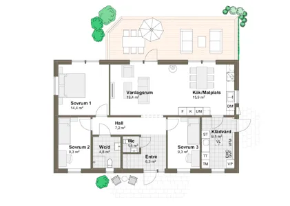 Ängö planritning - Modern