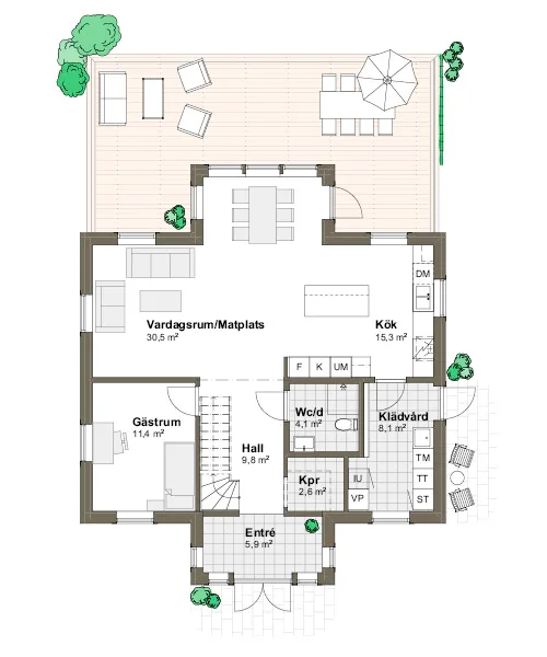 Björkäng planritning - Traditionell