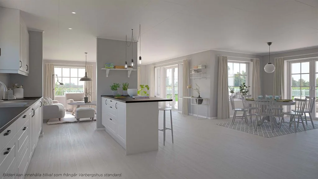 Visualisering av köket i Villa Björkhagen