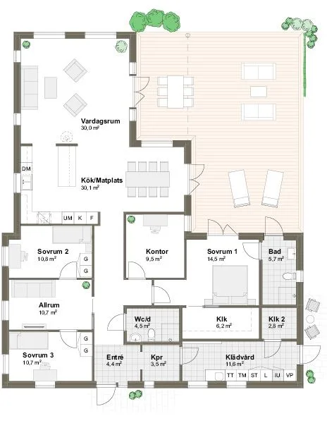 Planlösning Villa Björkhagen