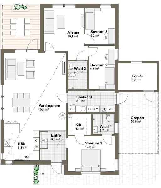 Planlösning Villa Frösakull