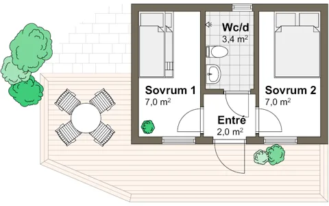 Planlösning T Gästö