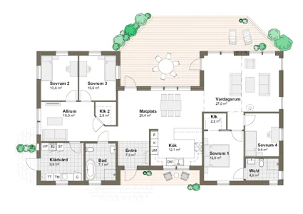 Planlösning 2T Villa Grimsholmen