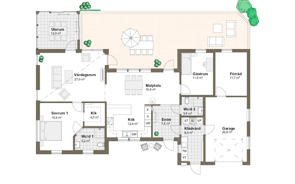 Hästholmen planritning - Modern