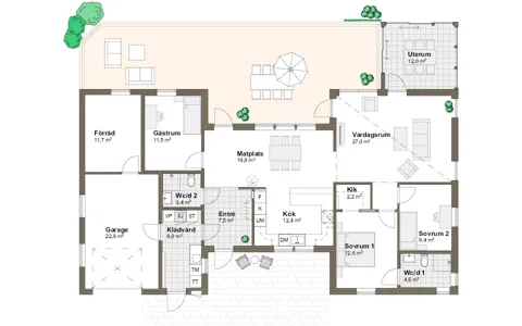 Hästholmen planritning - Modern