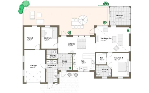 Hästholmen planritning - Modern