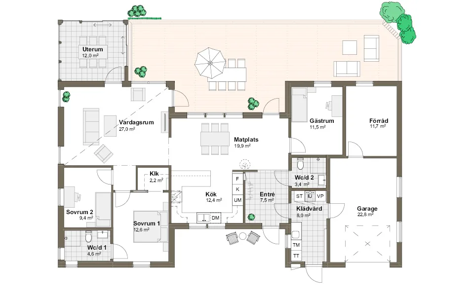 Hästholmen planritning - Modern