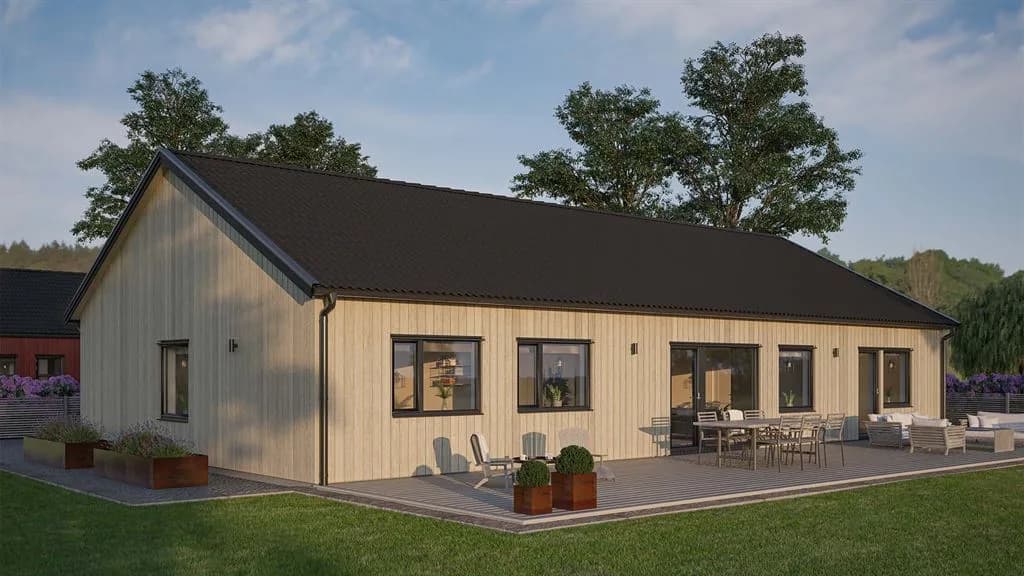 Visualisering av laserat ljust enplanshus