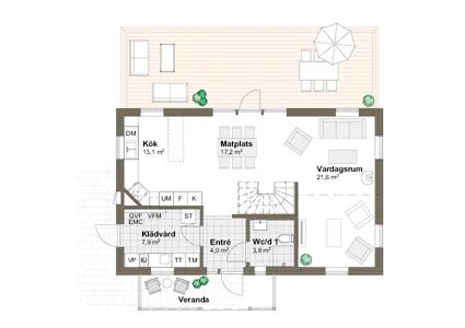 Planlösning Villa Malö T