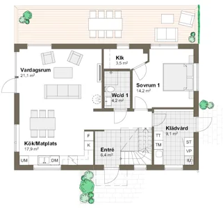 Planlösning villa Nääs