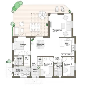 Planlösning Villa Ölmanäs 1 M