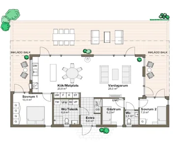 Rammsjö planritning - Modern