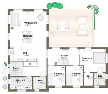 Planlösning K1 Villa Ramsvik