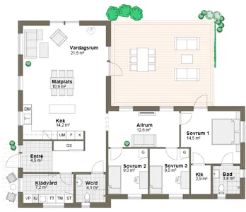 Planlösning M1 Villa Ramsvik