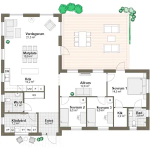 Planlösning K2 Villa Ramsvik