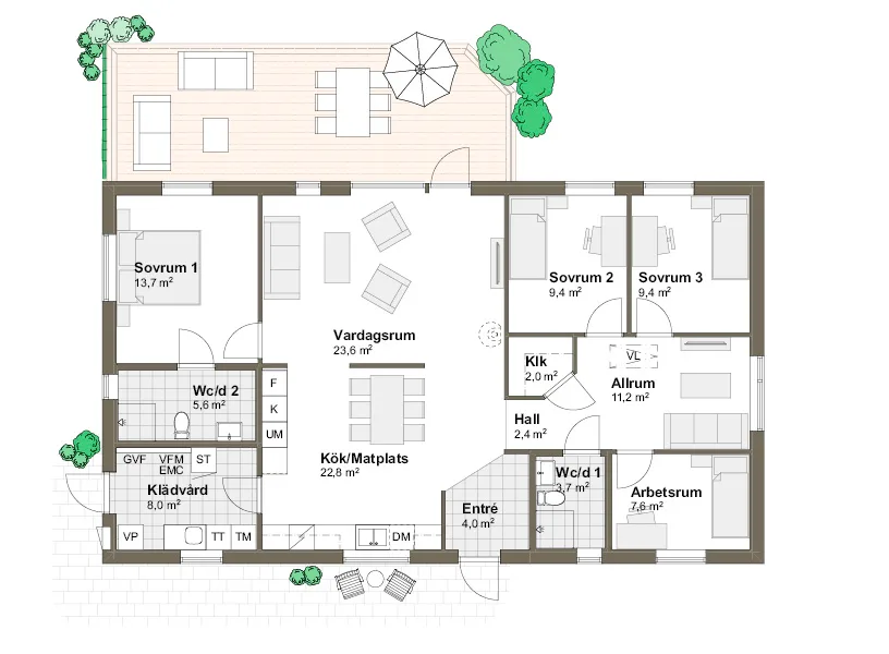 Skäret planritning - Modern