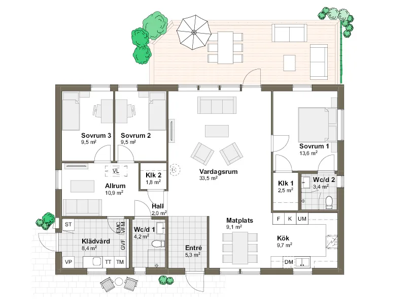 Skäret planritning - Modern
