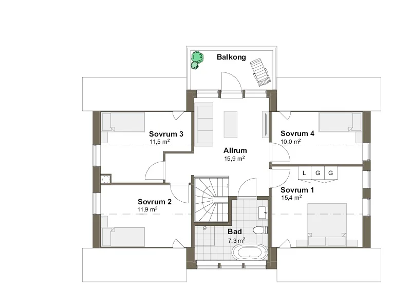 Solhaga planritning - Traditionell