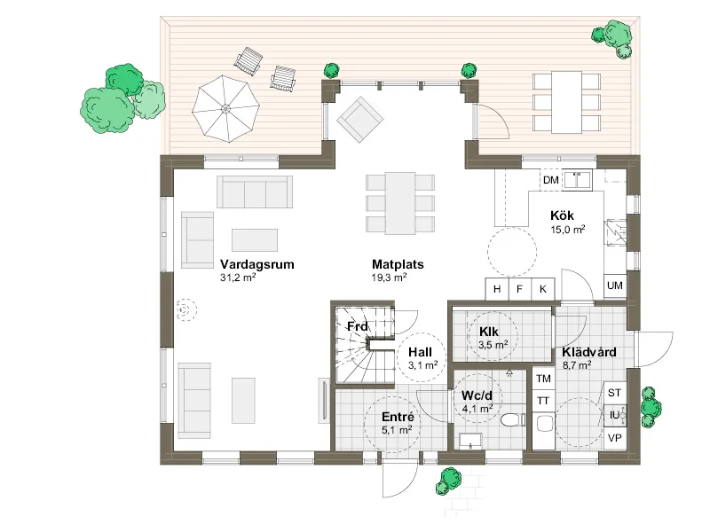 Solhaga planritning - Traditionell