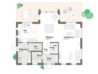 Solhaga planritning - Traditionell