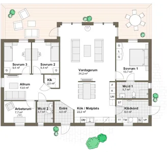 Planlösning T/K Villa Stenskär