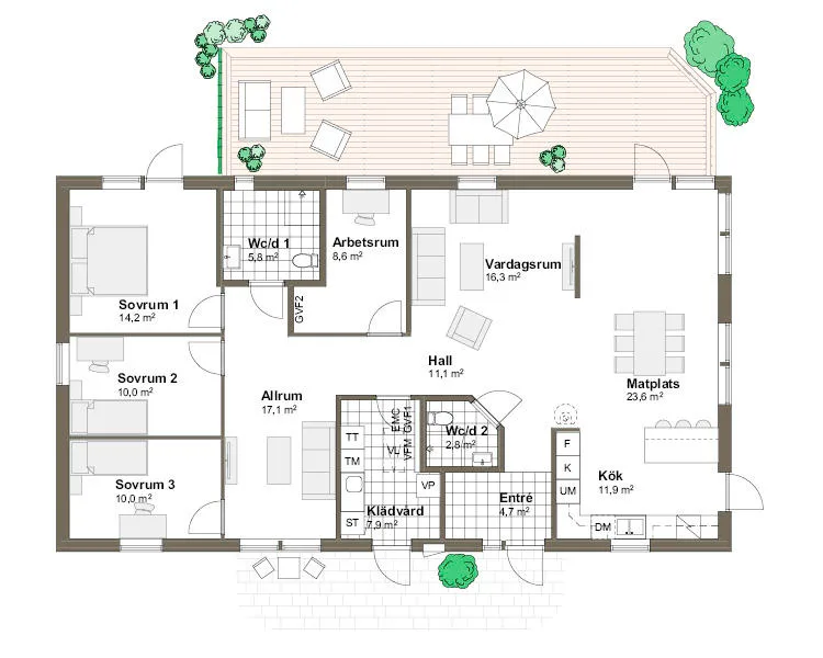 Stenudden planritning - Traditionell