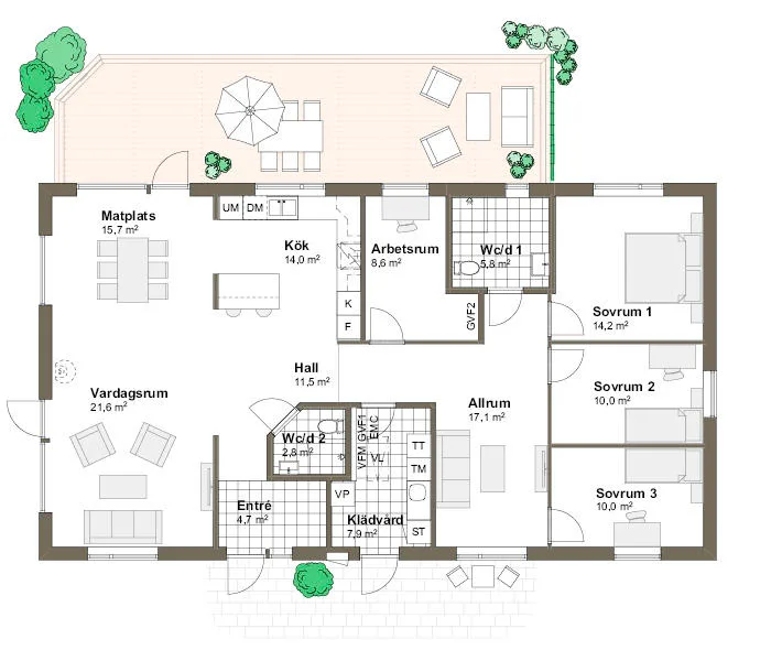 Stenudden planritning - Modern