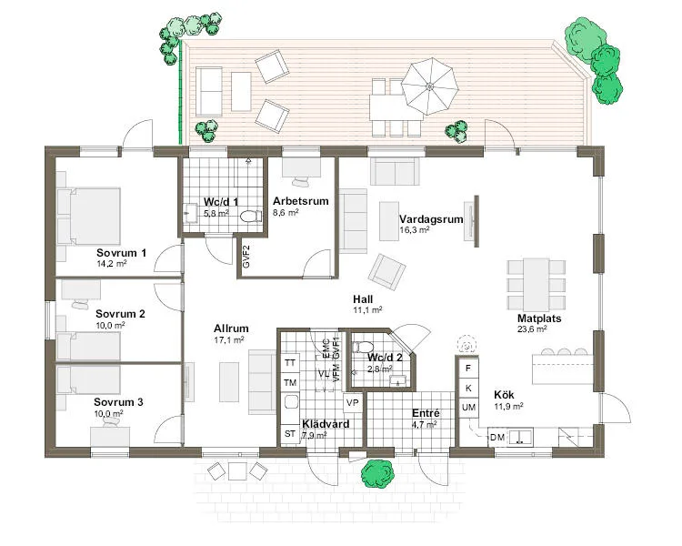 Stenudden planritning - Modern
