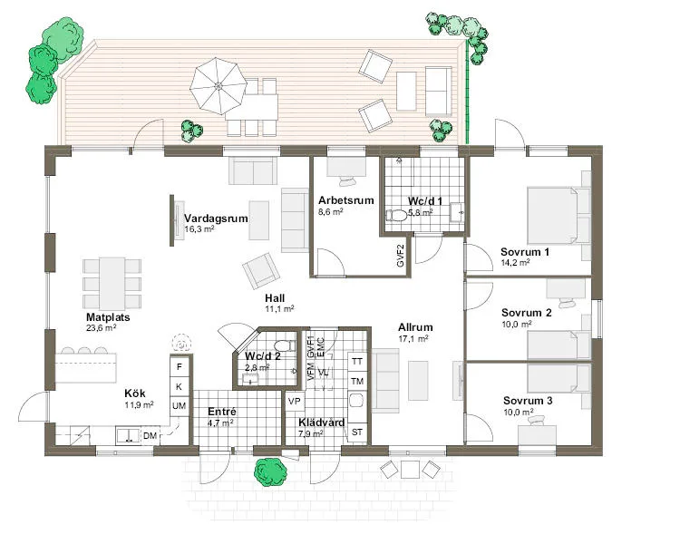 Stenudden planritning - Modern